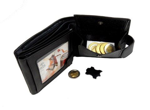 Portfel Męski Skórzany NICOLAS Skóra Licowa Duży Poziomy Z Zapięciem 12 x 10 x 2 [cm]