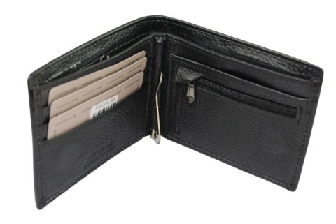 Portfel Męski Skórzany NICOLAS Skóra LicowaPoziomy Jedno Skrzydełko Suwak Na Bilon Sprężyna Na Banknoty 1009 11 x 9 x 2 [cm]