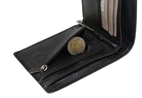 Portfel Męski Skórzany NICOLAS Skóra LicowaPoziomy Jedno Skrzydełko Suwak Na Bilon Sprężyna Na Banknoty 1009 11 x 9 x 2 [cm]