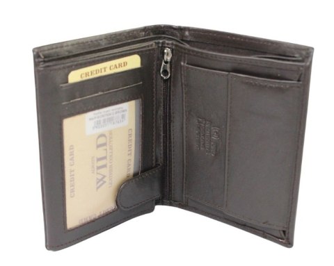 Portfel Męski Skórzany WILD Skóra Licowa Duży Pionowy Bez Zapięcia N4-P 7834 13 x 10 x 2,5 [cm]