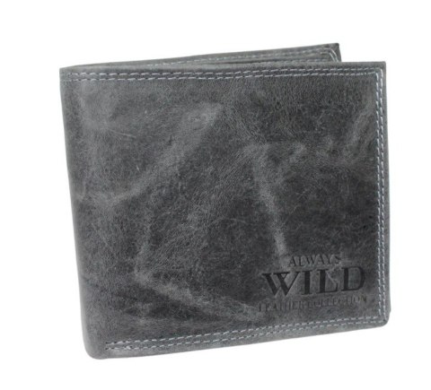 Portfel Męski Skórzany WILD Skóra Licowa Duży Poziomy Bez Zapięcia RFID N992-P-CHM 1041 12,5 x 10,5 x 2 [cm]