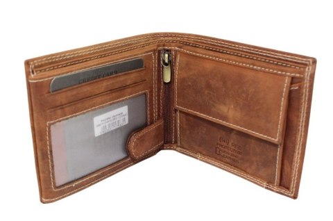 Portfel Męski Skórzany WILD Skóra Licowa Duży Poziomy Bez Zapięcia RFID N992-P-CHM-NL 963112,5 x 10,5 x 2 [cm]