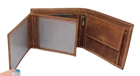 Portfel Męski Skórzany WILD Skóra Licowa Duży Poziomy Bez Zapięcia RFID N992-P-CHM-NL 963112,5 x 10,5 x 2 [cm]
