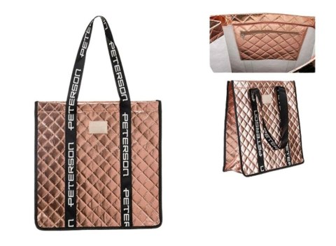 Torebka Damska Materiałowa Peterson PTN RSPV 003 RÓŻOWA Na Suwak 40 x 41 x 15 [cm]
