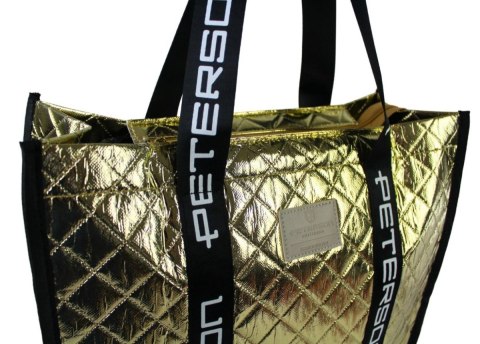 Torebka Damska Materiałowa Peterson PTN RSPV 003 SREBRNA Na Suwak 40 x 41 x 15 [cm]