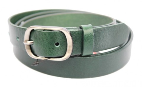 Pasek Damski Skórzany PAS-MAX (PL) Skóra Licowa EXTRA Gładki 30 mm CIEMNY ZIELONY K111