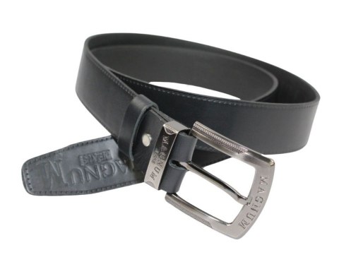 Pasek Skórzany COMPLEX (PL) Tłoczony Napis "MAGNUM JEANS" Skóra DW EXTRA 40 mm CZARNY Pasek Skórzany COMPLEX (PL) Tłoczony Napis "MAGNUM JEANS" Skóra DW EXTRA 40 mm CZARNY