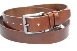 Pasek Skórzany Męski PAS-MAX (PL) JASNY BRĄZ Gładki 40 mm Skóra Licowa k40 NADWYMIAR XXL