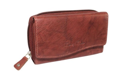 Portfel Damski Skórzany Money Maker 14cm Suwak I Klapka Skóra Naturalna 521B 14,5 x 9 x 3,5 [cm]