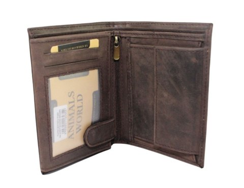 Portfel Męski Polska Galanteria (PL) Skóra Licowa Pionowy Bez Zapięcia Dwa Skrzydełka N992L RFID ,,AMSTAFF,, 13 x 10 x 2 [cm]
