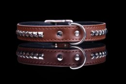 Solidna Obroża Dla Psa Skóra Naturalna Z Kostkami 16 mm / 35 cm ZL0172 ZOO LESZCZ (PL)