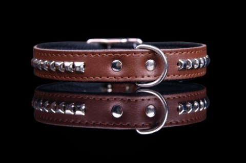 Solidna Obroża Dla Psa Skóra Naturalna Z Kostkami 16 mm / 35 cm ZL0172 ZOO LESZCZ (PL)