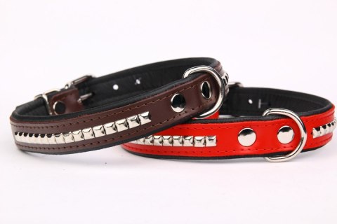 Solidna Obroża Dla Psa Skóra Naturalna Z Kostkami 16 mm / 35 cm ZL0172 ZOO LESZCZ (PL)