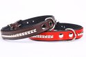 Solidna Obroża Dla Psa Skóra Naturalna Z Kostkami 20 mm / 52 cm ZL0176/1 ZOO LESZCZ (PL)