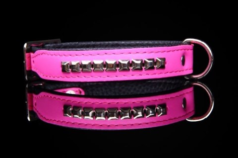 Solidna Obroża Dla Psa Skóra Naturalna Z Kostkami 20 mm / 52 cm ZL0176/1 ZOO LESZCZ (PL)