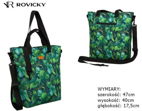 Torebka Damska Listonoszka Materiałowa Rovicky (PL) R-TZ15605/03 Na Suwak 47 x 40 x 17,5 [cm]
