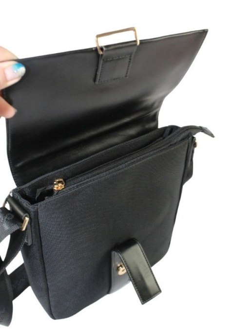 Torebka Torba JENNIFER JONES Listonoszka Czarna Materiał 2130 28 x 26 x 9 [cm]