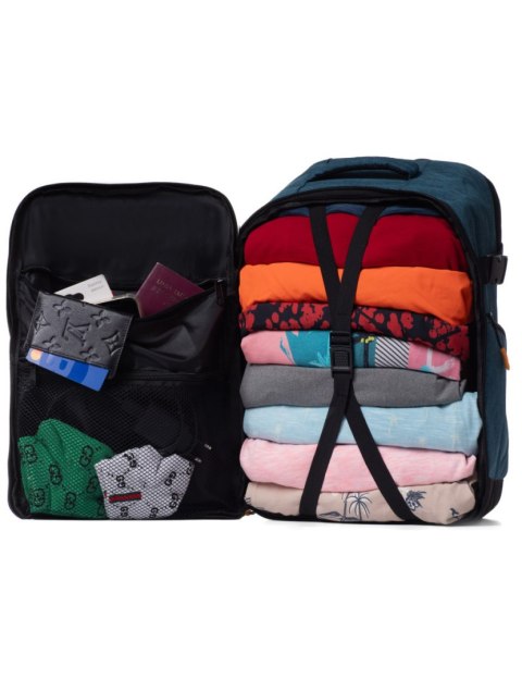 Wytrzymały Plecak Podróżny RGL PL01 CZARNY 40 x 30 x 20 [cm] 24 Litry do samolotu WIZZAIR