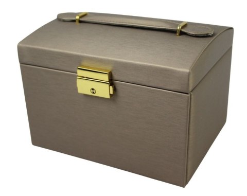 Elegancka i Stylowa Szkatułka Na Biżuterię PATRIZIA Pojemny Organizer 23004 COFFE 17,5 x 13 x 12,5 [cm]