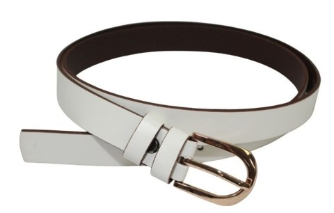 Pasek Damski Skórzany Arucce (PL) Skóra Licowa EXTRA Gładki 25 mm BIAŁY Złota Klamra Pasek Damski Skórzany Arucce (PL) Skóra Licowa EXTRA Gładki 25 mm BIAŁY Złota Klamra