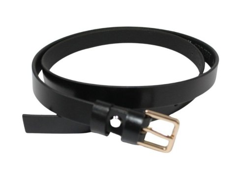 Pasek Damski Skórzany Gładki Arucce (PL) 20 mm Skóra Licowa CZARNY Wąski Złota Klamra 5 Pasek Damski Skórzany Gładki Arucce (PL) 20 mm Skóra Licowa CZARNY Wąski Złota Klamra 5