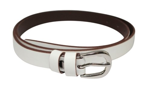 Pasek Damski Skórzany Gładki Arucce (PL) 20 mm Skóra Licowa Srebrna Klamra KREMOWY z Czekoladową Lamówką Wąski Pasek Damski Skórzany Gładki Arucce (PL) 20 mm Skóra Licowa Srebrna Klamra KREMOWY z Czekoladową Lamówką Wąski