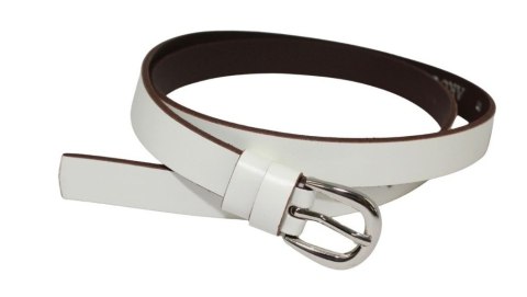 Pasek Damski Skórzany Gładki Arucce (PL) 20 mm Skóra Licowa Srebrna Klamra KREMOWY z Czekoladową Lamówką Wąski Pasek Damski Skórzany Gładki Arucce (PL) 20 mm Skóra Licowa Srebrna Klamra KREMOWY z Czekoladową Lamówką Wąski