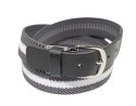 Pasek Gumowa Plecionka Polska Galanteria (PL) XXL Rozciągliwy SZARO-BIAŁY 30 mm Klamra Tradycyjna Uniwersalny Zakres Zapinania