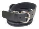 Pasek Gumowa Plecionka Polska Galanteria (PL) XXL Rozciągliwy SZARO-CZARNY 40 mm Klamra Tradycyjna Uniwersalny Zakres Zapinania