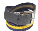 Pasek Gumowa Plecionka Polska Galanteria (PL) XXL Rozciągliwy ŻÓŁTY-GRANAT 40 mm Klamra Tradycyjna Uniwersalny Zakres Zapinania