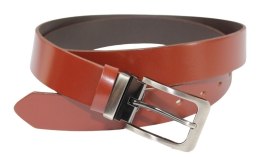 Pasek Skórzany ARUCCE (PL) Skóra Licowa EXTRA 35 mm KASZTANOWY Gładki Klamra Nowoczesna