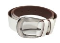 Pasek Skórzany Arucce (PL) Skóra Naturalna EXTRA Gładki 40 mm KREMOWY