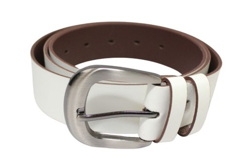Pasek Skórzany Arucce (PL) Skóra Naturalna EXTRA Gładki 40 mm KREMOWY Pasek Skórzany Arucce (PL) Skóra Naturalna EXTRA Gładki 40 mm KREMOWY