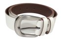 Pasek Skórzany Arucce (PL) Skóra Naturalna EXTRA Gładki 40 mm KREMOWY