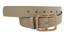 Pasek Skórzany Damski Arucce (PL) Skóra Naturalna EXTRA Gładki 40 mm CAPPUCINO Złota Klamra