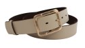 Pasek Skórzany Damski Arucce (PL) Skóra Naturalna EXTRA Gładki 40 mm CAPPUCINO Złota Klamra