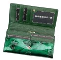 Portfel Damski Skórzany GREGORIO Długi Max Z Klamrą Lakierowany BTS-100 CZERWONY RFID 18,5 x 9,5 x 3,5 [cm]