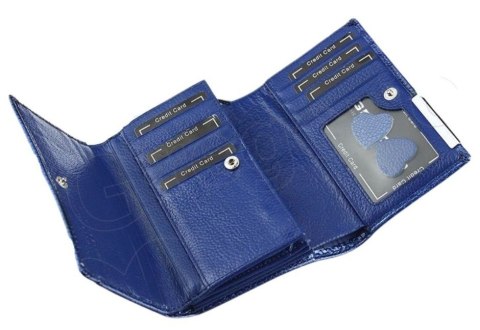 Portfel Damski Skórzany GREGORIO Duży Z Suwakiem Lakierowany RFID GF-112 ZIELONY 15 x 10 x 4 [cm]