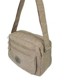 Stylowa Lekka Materiałowa Torba Pozioma Średnia Na Ramię Bag Street NR 2245 BEŻOWA 28 x 19 x 12 [cm]