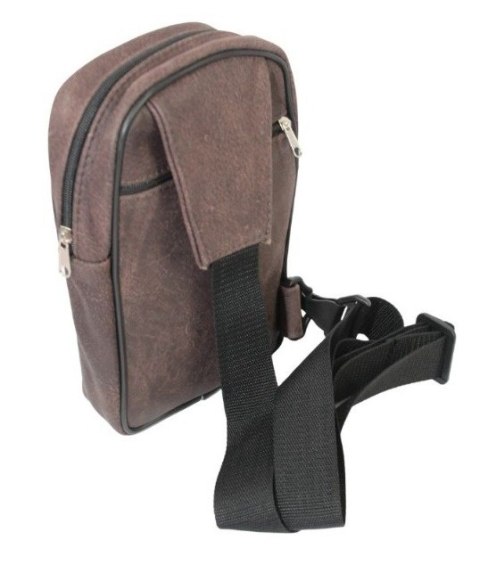 Torba Skórzana Na Ramię Nerka Noszona Na Skos GRETOS (PL) Praktyczna I Wygodna Czekoladowa 26 x 17 x 6 [cm]