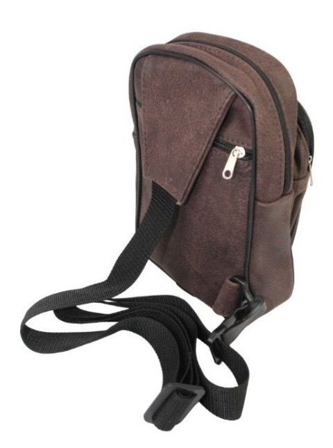 Torba Skórzana Na Ramię Nerka Noszona Na Skos GRETOS (PL) Praktyczna I Wygodna Czekoladowa 26 x 17 x 6 [cm]