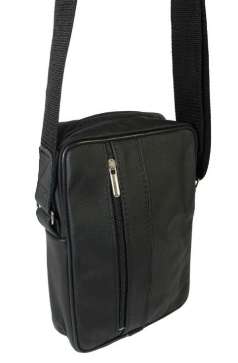 Torba męska skórzana GRETOS MAROUS (PL) CZARNA Pionowa 25 x 17 x 6 [cm]