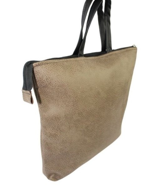 Torebka Na Zakupy Antoszczyk (PL) MARTA Ze Skóry Naturalnej Model Duży 41 x 38 x 8 [cm] BRĄZOWY Z CZARNYM