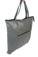Torebka Na Zakupy Antoszczyk (PL) MARTA Ze Skóry Włoskiej Model Duży 41 x 38 x 8 [cm] SZARY 