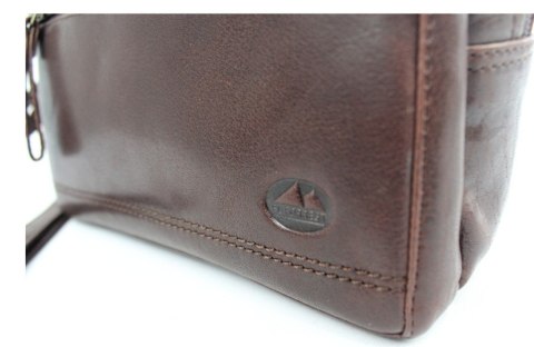 Ekskluzywna Saszetka Premium Męska Skórzana El Forrest MB09 22 Skóra Naturalna Bydlęca CZEKOLADOWA 23 x 16 x 8 [cm]