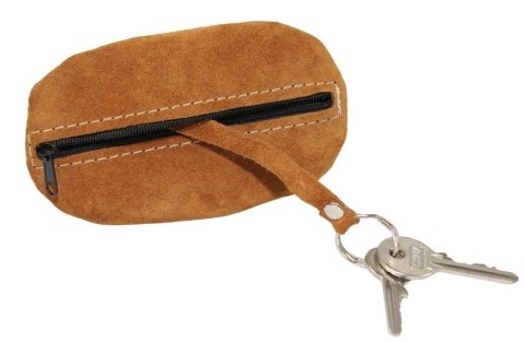 Etui Na Klucze Kluczówka Duża Jeden Zamek WIREX (PL) Skóra Naturalna Zamszowa DELUX "JAJO" 13 x 7,5 [cm]