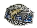 Klamra Bezniklowa Do Paska Sprzączka Pełna Blaszka Z Bolczykiem 40 mm Metalowa Solidna KBOL40/106 "Id Rather Be Fishing"