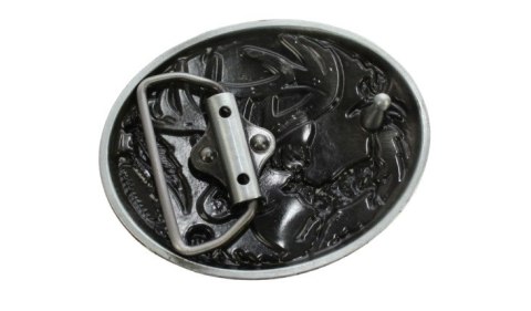 Klamra Bezniklowa Do Paska Sprzączka Pełna Blaszka Z Bolczykiem 40 mm Metalowa Solidna KBOL40/109 "SREBRNY JELEŃ"