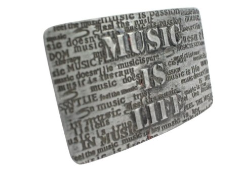 Klamra Bezniklowa Do Paska Sprzączka Pełna Blaszka Z Bolczykiem 40 mm Metalowa Solidna KBOL40/97 "MUSIC IS LIFE" Klamra Bezniklowa Do Paska Sprzączka Pełna Blaszka Z Bolczykiem 40 mm Metalowa Solidna KBOL40/97 "MUSIC IS LIFE"