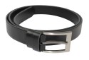 Pasek Męski Skórzany PAS-MAX (PL) GŁADKI Skóra Licowa EXTRA 30 mm CZARNY CLASSIC